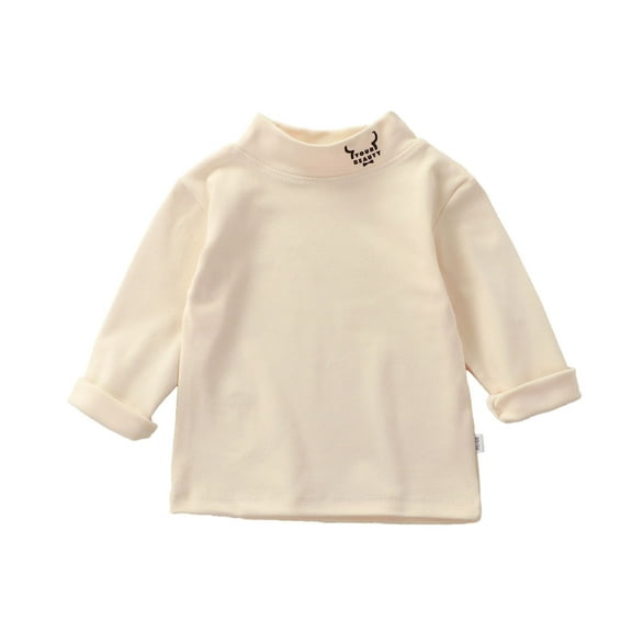 Toddler Shirt For Boys Solid color Long Sleeve Beige Shirt Crewneck Cotton Kids Sweatshirt Girl Tops 2-3 Years Cute Boy Girl Clothing