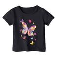 thumbnail image 1 of Toddler Shirt Girls 3t Cartoon Print Short-Sleeve T-Shirt Crew Neck Fashion Casual Preppy Shirt Girls' Tops, Tees & Blouses 6-7 Years,Black, 1 of 4