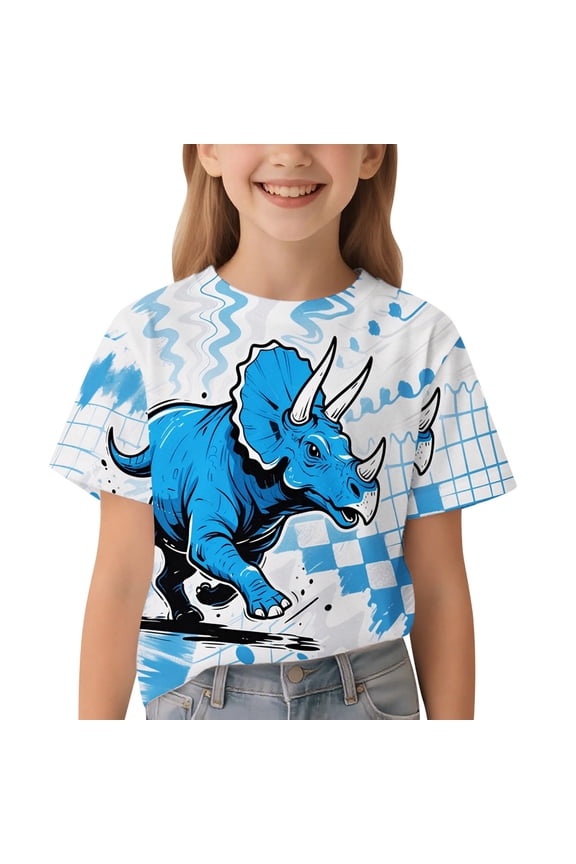 Toddler Shirts Boys 4t Crew Neck Graphic T-Shirts Back To School Short Sleeve T Shirt Loose Pullover Tops Preppy Clothes for Boy Size
