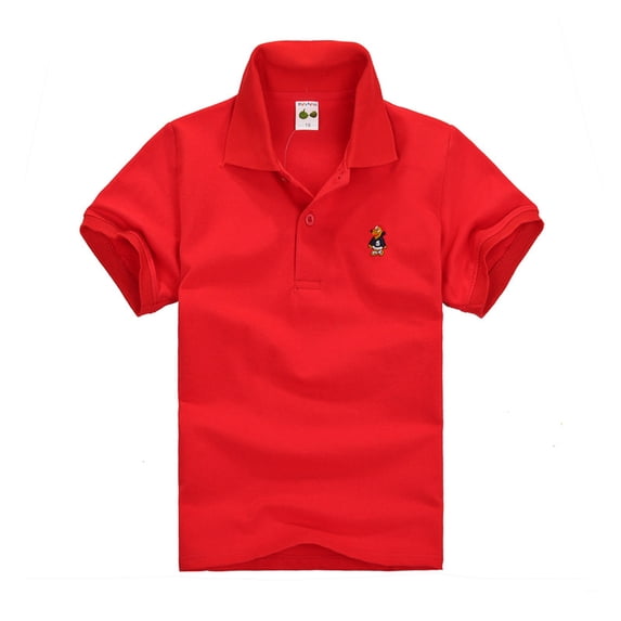 Toddler Shirts Boys Stretch Classic Slim Fit Basic Crew Neck Tops Solid Color Elastic Soft Thin Top Summer Clothing Red Size 7-8 Years