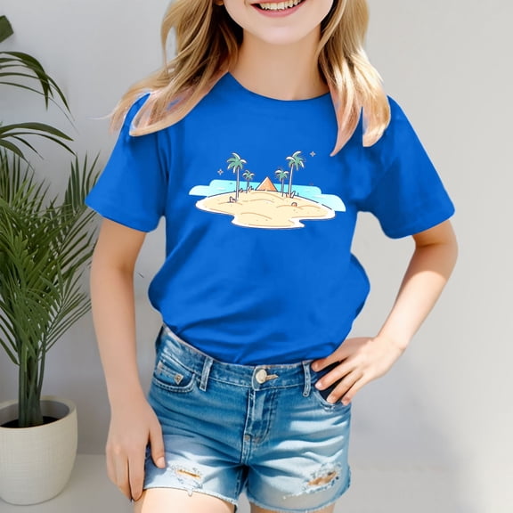 Toddler Shirts For Girls Summer Short Sleeve Shirts For Girls Casual Summer Clothes For Teens Girls Clothing 12-18 Months Cute Girl Clothing