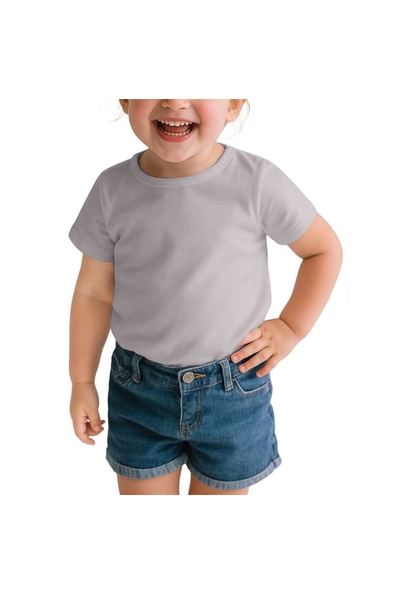 Toddler Shirts Soft Boys Short Sleeve Shirt Grey T Shirts Casual Tees Boy Clothes 3-4 Years
