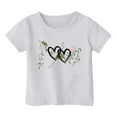 thumbnail image 1 of Toddler Shirts for Girls 2t Round Neck Girls' Short-Sleeve Shirts and Tops Loose Cartoon Print Holidays Tops Little Girls Clothes 12-13 Years,White, 1 of 4