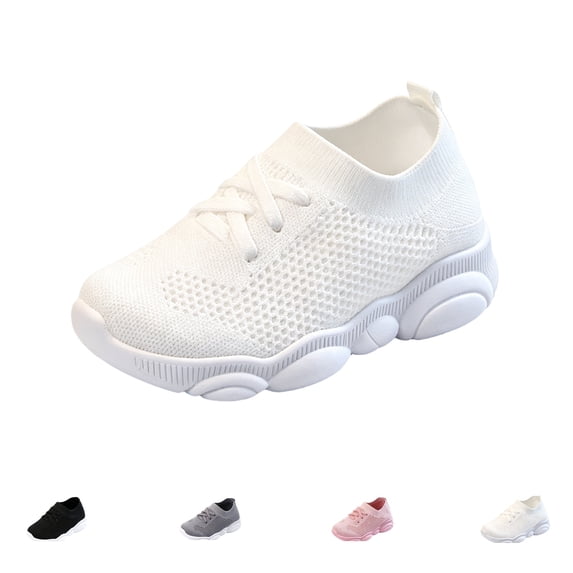 Toddler Shoes Boys Girls Wide Toe Box Breathable Slip-On Sneakers Kids Lightweight Barefoot Feel Shoes for Everyday Play White 24
