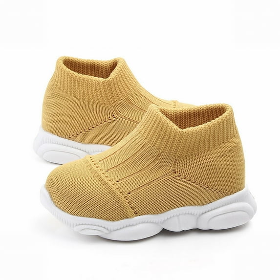 Toddler Shoes Boys and Girls Children's Shoes Fly Weaving Mesh Shoes Breathable Non Slip Baby Shoes Spring Casual Toddler Pg13 Shoes (Yellow, 4.5 )