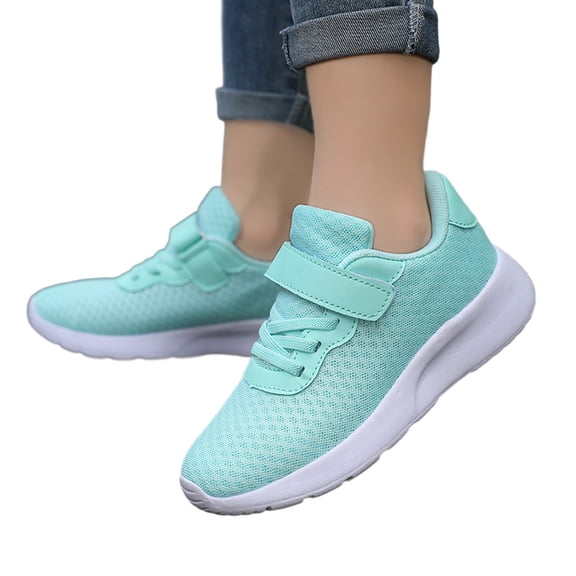 Toddler Shoes,Children Casual Shoes Girls Autumn Flat Thick Bottom Lightweight Non Lace Up Mesh Breathable Walking,Toddler Boy Shoes,Light Green,11-11.5 Years