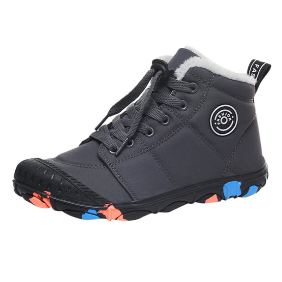 Toddler Shoes,Children Shoes Fashion Autumn Boys Girls Sports Cotton Snow Boots Warm Thick Comfortable Lace Up Outdoor,Toddler Boy Shoes,Grey,8-9 Years