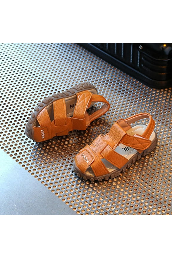 Toddler Shoes Children Boys Sandals Summer Hollow Causal Soft Bottom Baby Flat Beach Shoes,Yellow Sandals For Kids Size 6.5 M