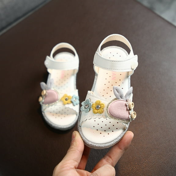 UTTOASFAY Toddler Shoes Toddler Infant Kids Baby Girls Cute Shoes Soft Princess Shoes Beach Sandals Beige 2-2.5Years