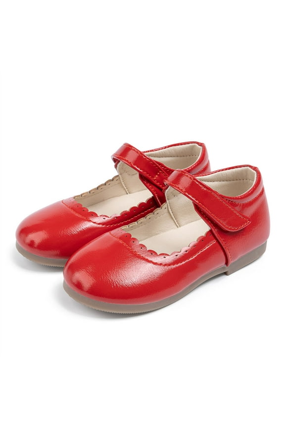 Toddler Shoes,Girls Dress Shoes Mary Jane Ballerinas Children Wedding Flat Party School Formal,Toddler Girl Shoes,Red,6-7 Years