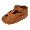 thumbnail image 1 of Toddler Shoes, Infant Baby Boys Girls Open Toe Flat Shoes, Breathable Lightweight Non Slip Princess Shoes Beach Sandals Brown 12-18 Months, 1 of 6