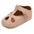 thumbnail image 1 of Toddler Shoes, Infant Baby Boys Girls Open Toe Flat Shoes, Breathable Lightweight Non Slip Princess Shoes Beach Sandals Pinks 0-6 Months, 1 of 6