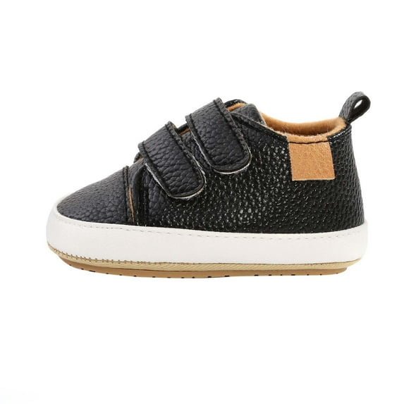 Toddler Shoes, Infant Baby Sneakers, Non-slip Rubber Sole High top Walking Shoes Kids Lightweight Breathable Crib Shoes Newborn Loafers Flats Black 6-9 Months