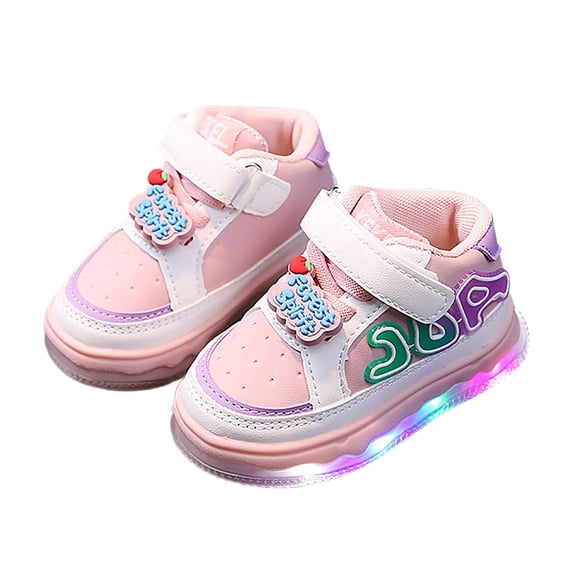 Toddler Shoes Kids Fashion Non Soft Sole Small Light Sports Board Shoes Toddler Boy Sneakers Pink 18 Months-24 Months