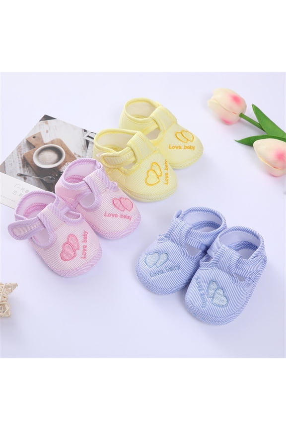 Toddler Shoes Kids First Walkers Cute Heart Toddler Sock Shoes Prewalkers Rubber Sole Yellow 0 M-4 M