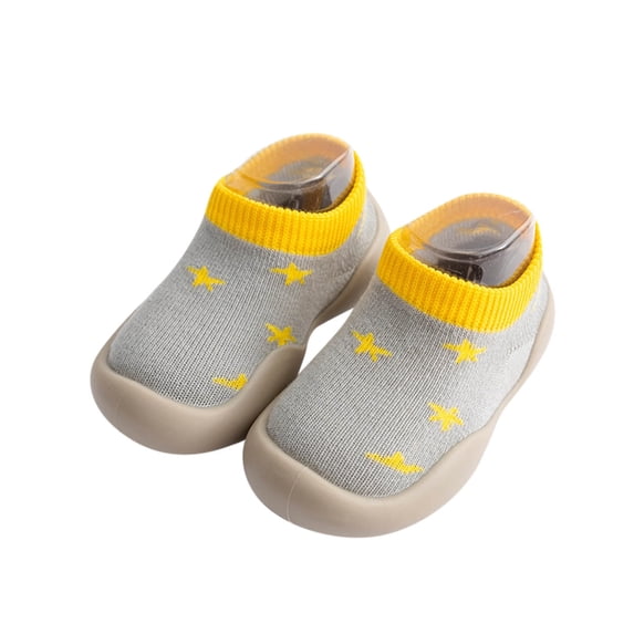 Toddler Shoes Size 12-18 Months Animal Cartoon Warm Floor Non Slip Prewalker Flats Comfort Lightweight Elastic First Birthday Grey Sneakers