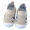 thumbnail image 1 of Toddler Shoes for Unisex Closed Toe Knit Mesh Cartoon Jacquard On Shoes Anti Soft Sole Toddler Sneaker for Baby First Walkers Summer Khaki Size 6, 1 of 3