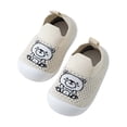 thumbnail image 1 of Toddler Shoes for Unisex Closed Toe Knit Mesh Cartoon Jacquard On Shoes Anti Soft Sole Toddler Sneaker for Baby First Walkers Summer Khaki Size 6, 1 of 3