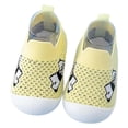 thumbnail image 1 of Toddler Shoes for Unisex Closed Toe Knit Mesh Cartoon Jacquard On Shoes Anti Soft Sole Toddler Sneaker for Baby First Walkers Summer Yellow Size 13, 1 of 2
