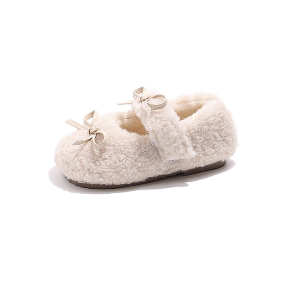 Toddler Shoes,Winter Girls Sneakers Soft Sole Lined Warm Booties Non Casual Toddler First Walking,Toddler Girl Shoes,White,3-3.5 Years