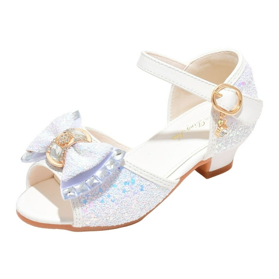 Toddler Shoes With Diamond Shiny Sandals Princess Bow Tie Shoes Low Heels Slipper for Girls Girls Sparkle Shoes Open Toe Sandals
