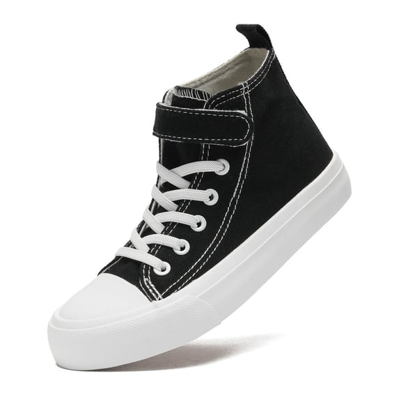 Toddler Shoes for Girls Boys High Top Kids Canvas Sneakers Adjustable Strap Casual Shoes Comfy Fashion Running Walking Classic Sneaker Indoor Outdoor