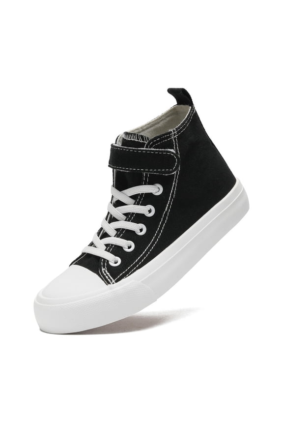 Toddler Shoes for Girls Boys High Top Kids Canvas Sneakers Adjustable Strap Casual Shoes Comfy Fashion Running Walking Classic Sneaker Indoor Outdoor