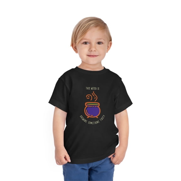 Toddler Short Sleeve T-shirt This Witch is brewing something tasty