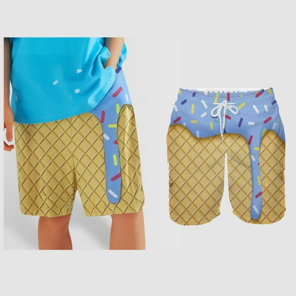 Toddler Shorts Summer Print Elastic Waist Drawstring Pull On Boys Baseball Pants Toddler 3T Years Boy Clothes