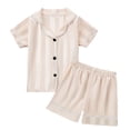 thumbnail image 1 of Toddler Girls Satin Pajamas Short Sleeve Button-Down Loungewear with Shorts Summer PJS for Girls Cute PJS for Girls 3T, 1 of 5