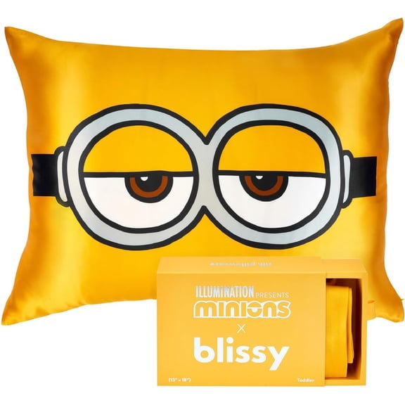 Toddler Silk Pillowcase - 100% Pure Mulberry Silk - 22 Momme 6A High-Grade Fibers - Soft and Gentle Silk Pillowcase for Kids Hair and Skin (Youth Minion)