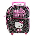 thumbnail image 1 of Toddler Size Hello Kitty Rolling Backpack -Pink/Black Kitty Face Preschooler Backpack, 1 of 1