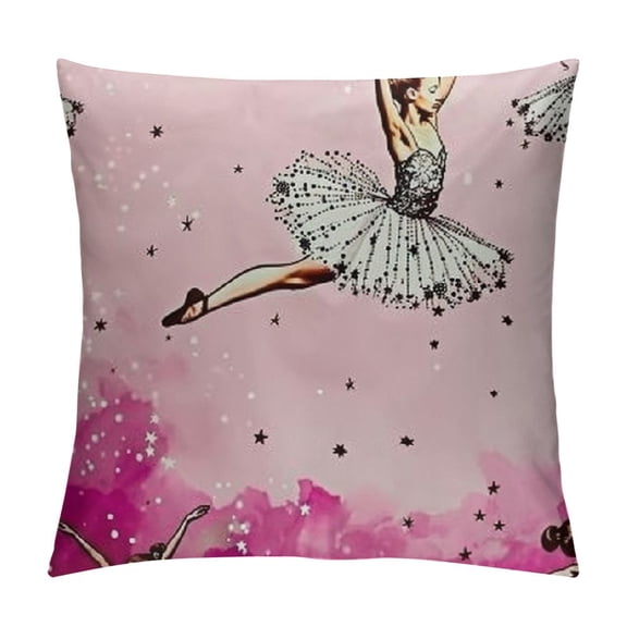 Toddler Size Pillowcase - NaturalPillow Cover for Children, Boys, Girls & Kids - for Sweet Dreams, Sleeping & Travel - Soft & Breathable - Pink Ballerina