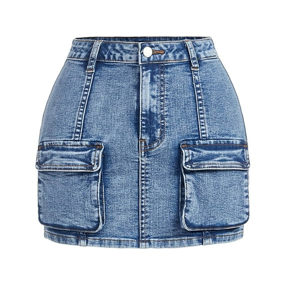Teens Skirts for Girls Baby Slim Fit Front Pocket Denim Summer Casual Skirt Child Girl Short Skirt 15 T