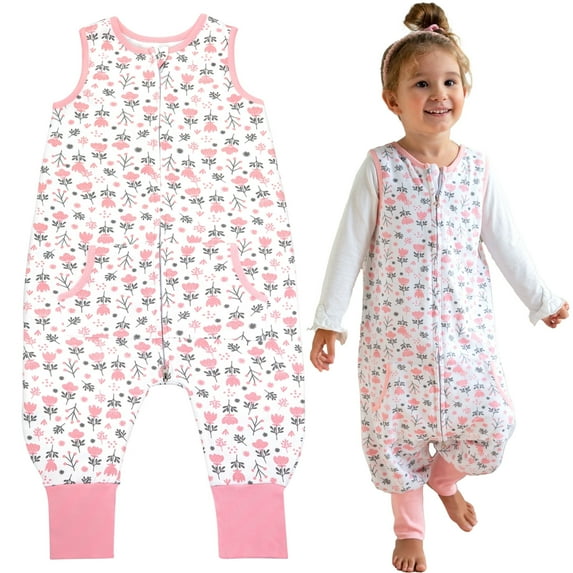 Toddler Sleep Sack for 2t-3t, 0.5 TOG Sleep Sack Baby Wearable Blanket, Toddler Baby Sleep Sack with Feet, Sleeveless Breathable Sleep Sacks for Baby Boys or Girls