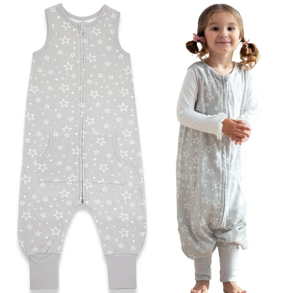 Toddler Sleep Sack for 3t-4t, 0.5 TOG Sleep Sack Baby Wearable Blanket, Toddler Baby Sleep Sack with Feet, Sleeveless Breathable Sleep Sacks for Baby Boys or Girls