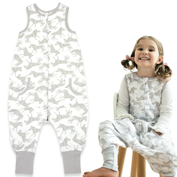 Toddler Sleep Sack for 3t-4t, 0.5 TOG Sleep Sack Baby Wearable Blanket, Toddler Baby Sleep Sack with Feet, Sleeveless Breathable Sleep Sacks for Baby Boys or Girls