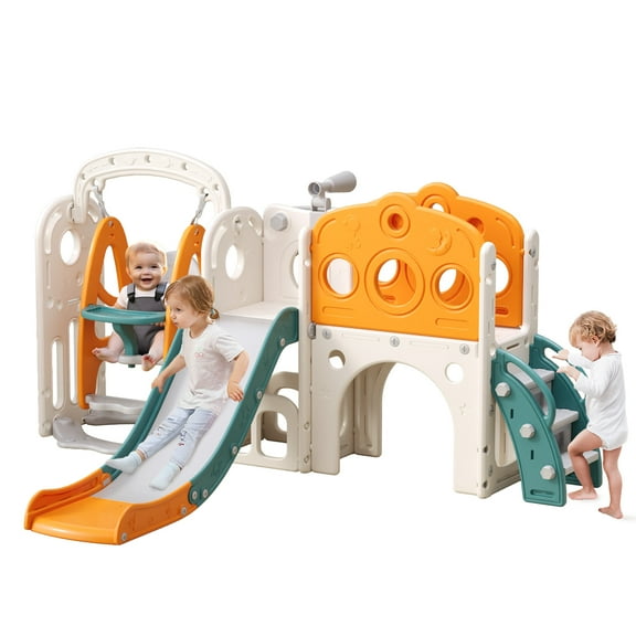 Toddler Slide Indoor Slides for Toddlers for Kids Indoor Slide Baby Plastic Play Slide with Basketball Hoop and Ball