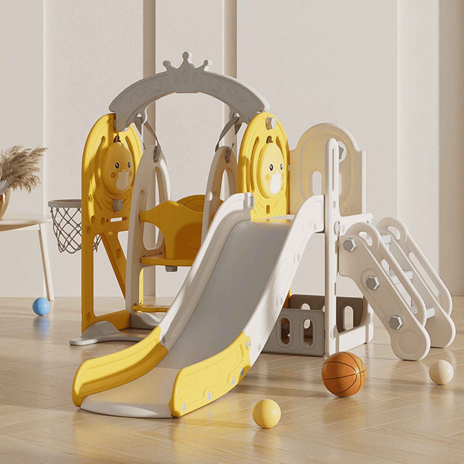 Toddler Slide Playground Tower Set with Swing, Kids Slide for Toddler