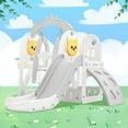 Toddler Slide and Swing Set 5 in 1, Kids Freestanding Slides with