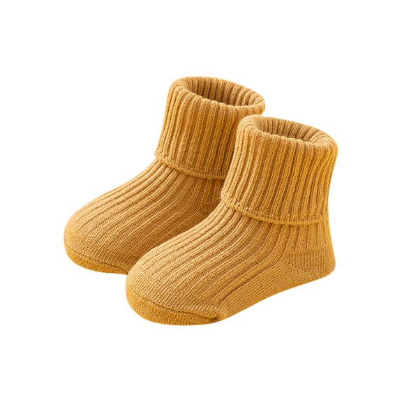 Toddler Slipper Socks Anti Skid Baby Sock Shoes for Walking Infant Moccasins Animal Crib Shoes Sock With Grips Yellow 6-12 Months