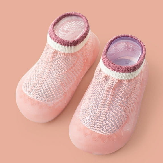Toddler Slipper Socks Non- Baby Walking Socks Breathable Lightwewight Soft Sole Rubber Cotton Winter Socks for Girls 19-24 Months