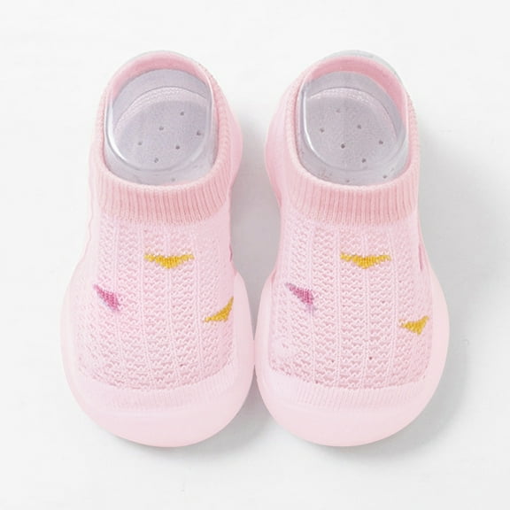 Toddler Slipper Socks Non- Boys Girls Walking Shoes Indoor Warm Knit Soft Sole Rubber Cotton Socks Shoes Toddler Shoes for Girls 2-3 Years