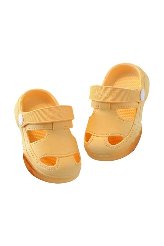 Toddler Slippers,Boys Slippers Toddlers Kids Soft Closed Toe Indoor Outdoor Slide Ons Comfortable Daily Casual Shoes,Kids Slippers,Yellow,6-9 Months
