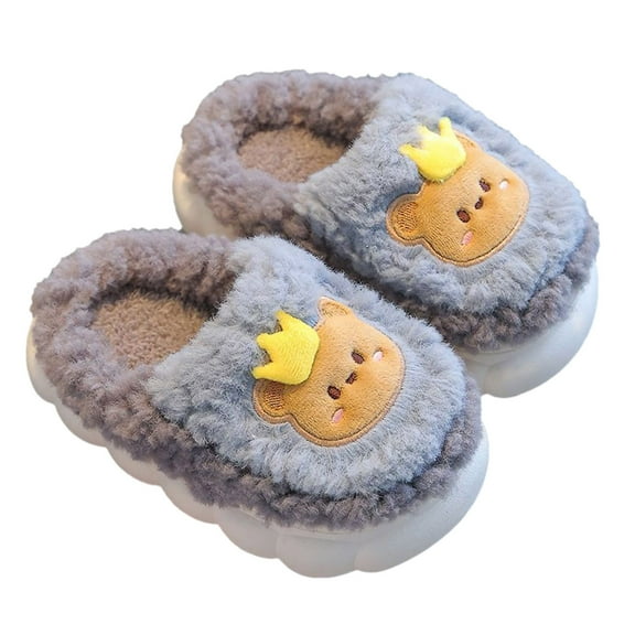 Toddler Slippers,Children Slippers Cartoon Memory Foam for Kids Boys Girls Home Slippers for Warm Wear,Kids Slippers,Light Gray,5.5-6 Years