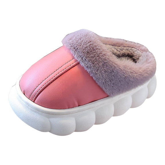 Toddler Slippers Girls Boys Fuzzy House Slippers Winter Warm Waterproof Soft Plush Fleece Lined Memory Foam House Shoes Pink Size 10.5 Little Child