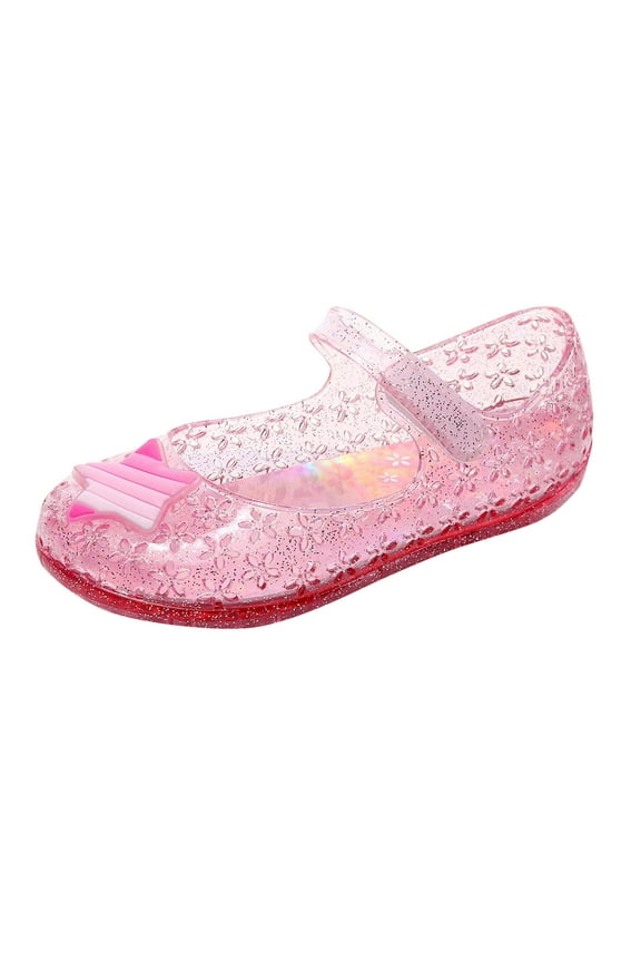 Toddler Slippers,Girls Jelly Mary Jane Sandals Sparkly Dance Party Shoes Toddler Slide On Slippers,Kids Slippers,Red,2.5-3 Years
