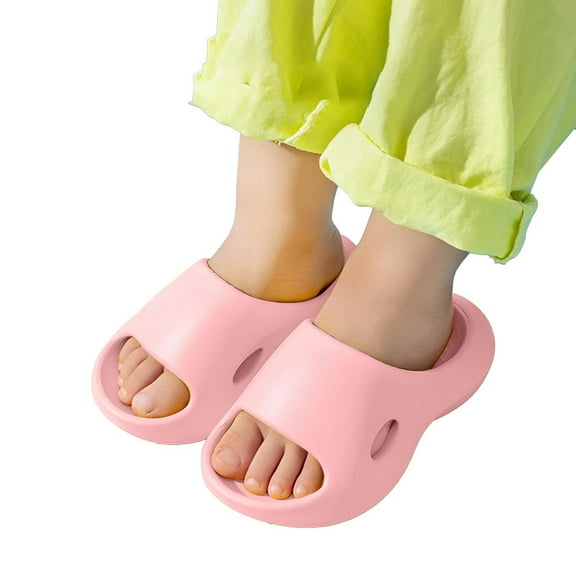 Toddler Slippers - Girls Sandals And Slippers Thick Bottom Breathable Non- Everyday Wear Children's Comfort Footwear - Slippers for Kids,Color:Pink,Size:8-9 Years