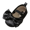 thumbnail image 1 of Toddler Slippers Spring Autumn Baby Girl Cute Bow Princess Soft Soles Non Shoes Baby Shoes Black 11, 1 of 5