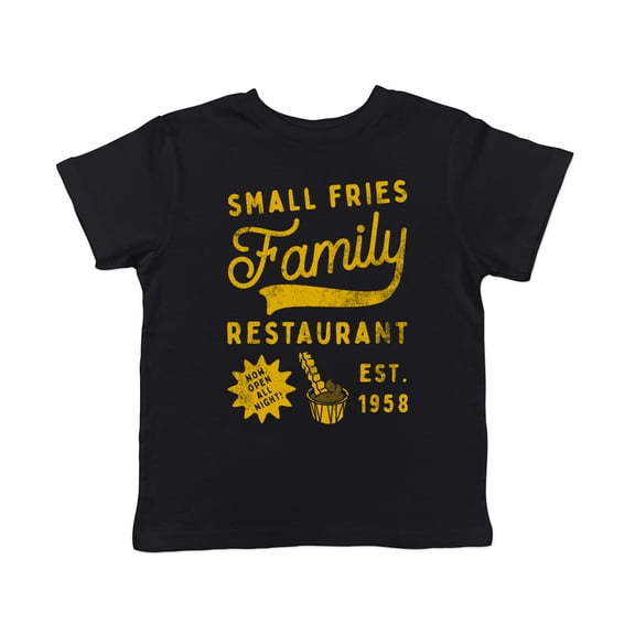 Toddler Small Fries Family Restaurant T Shirt Funny Diner Joke Tee for Kids